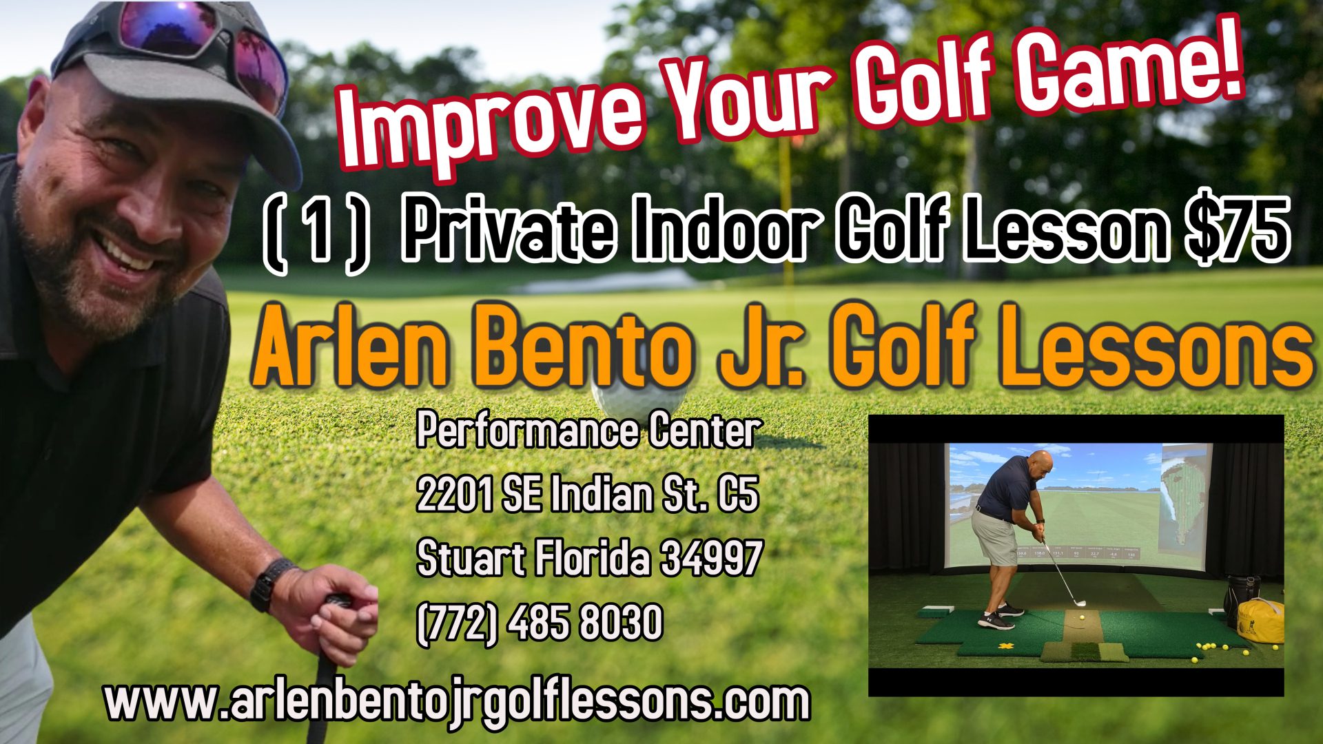 1 Indoor Golf Lesson Arlen Bento Jr. Golf Lessons Stuart Florida
