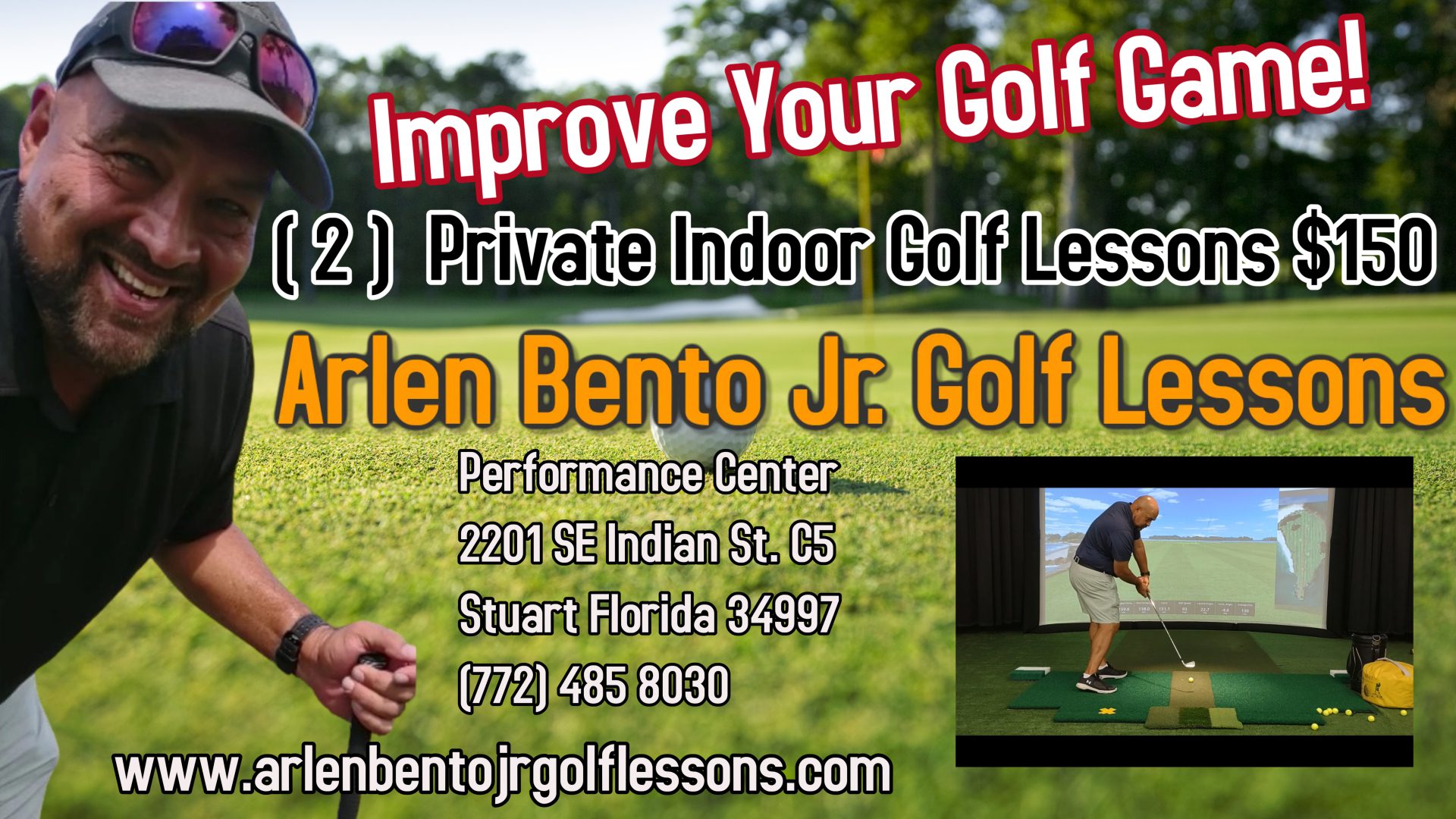 2 Indoor Golf Lessons Arlen Bento Jr. Golf Lessons Stuart Florida