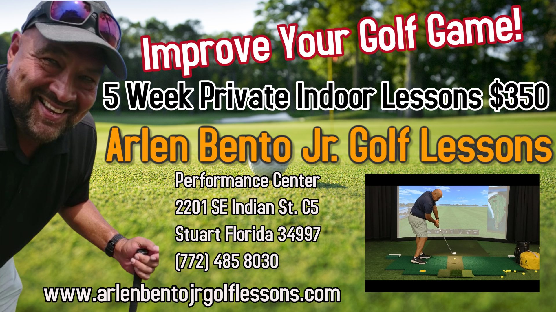 5 Week Indoor Golf Lesson Package Arlen Bento Jr. Golf Lessons Stuart Florida