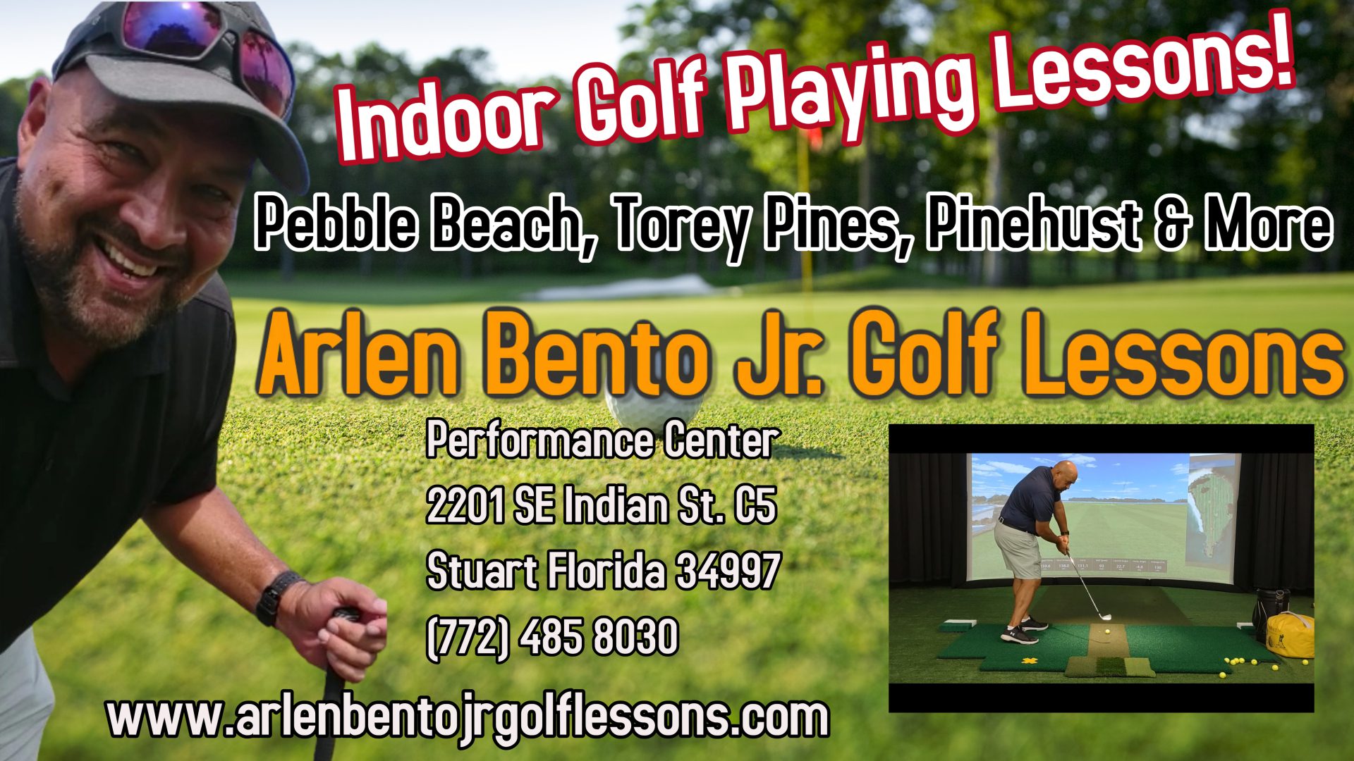 Indoor Golf Playing Lessons Stuart Florida Arlen Bento Jr. Golf Lessons