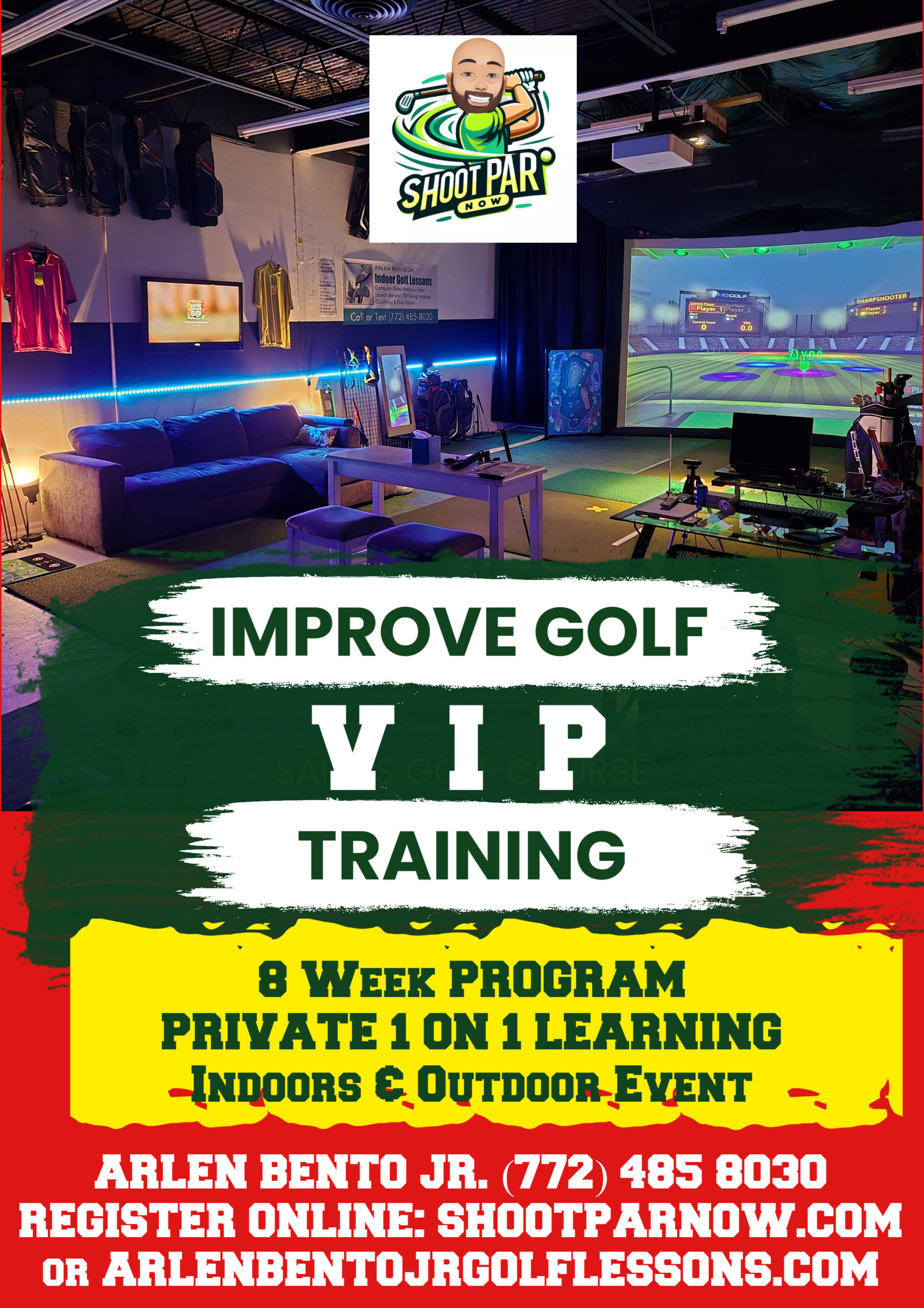 8 WEEK VIP TRAINING INDOOR 8 week VIP golf training package Arlen Bento Jr. Golf Instructor