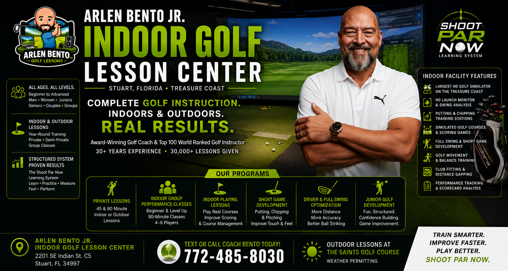 ARLEN BENTO JR. INDOOR GOLF LESSONS STAURT FLORIDA 2026