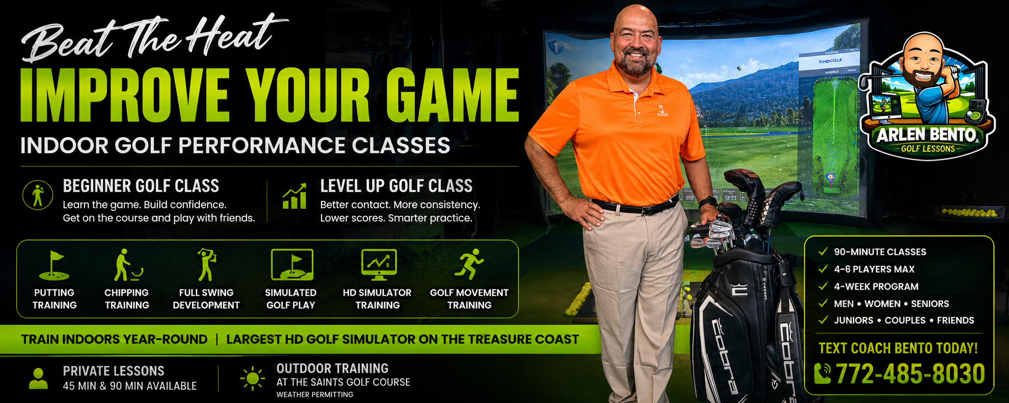 Indoor Golf Classes Arlen Bento Jr. Golf Instructor